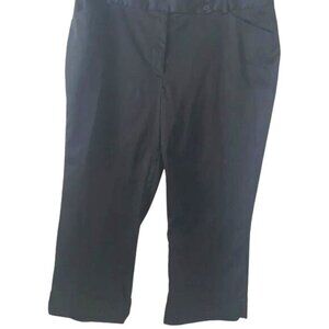 Van Heusen Womens Black Stretch Capri Pants Size 14 Made In India 98% Cotton 2%